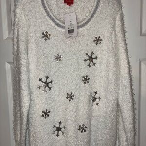 Cozy White Snowflake Sweater